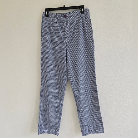Free People Kate Plaid Straight Leg Pant Blue & White Check size Medium - Picture 5 of 16